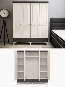 Panjurlu Gardırop – 4 Kapaklı MDF Gardırop | 160 × 210 × 50 cm