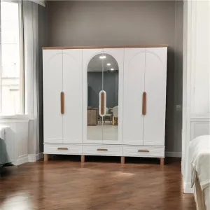 Bohem 6 Kapaklı Gardırop – Aynalı | 220 × 210 × 50 cm