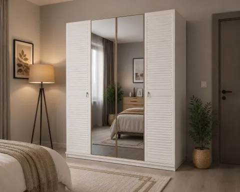 Miray 4 Kapaklı Gardırop – Tam MDF İnegöl Üretimi | 175 × 210 × 60 cm