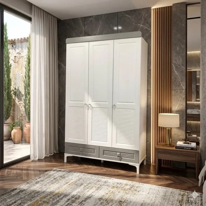 3 Kapaklı Panjurlu Gardırop | 120 × 210 × 50 cm