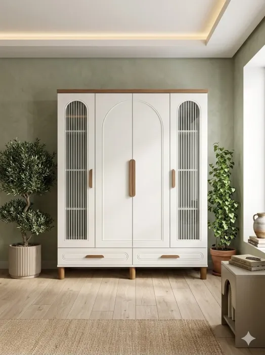 BOHEM 4 Kapaklı Gardırop – Tam MDF | 160 × 210 × 50 cm